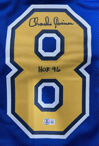 Charlie Joiner Signed Chargers Custom Football Jersey (HOF 96 Inscription)