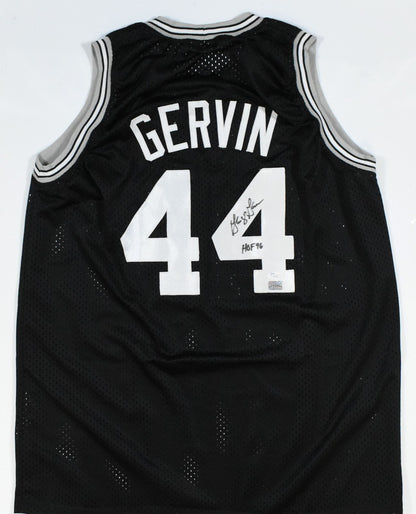 George Gervin Autographed San Antonio Spurs Style Black Custom Jersey