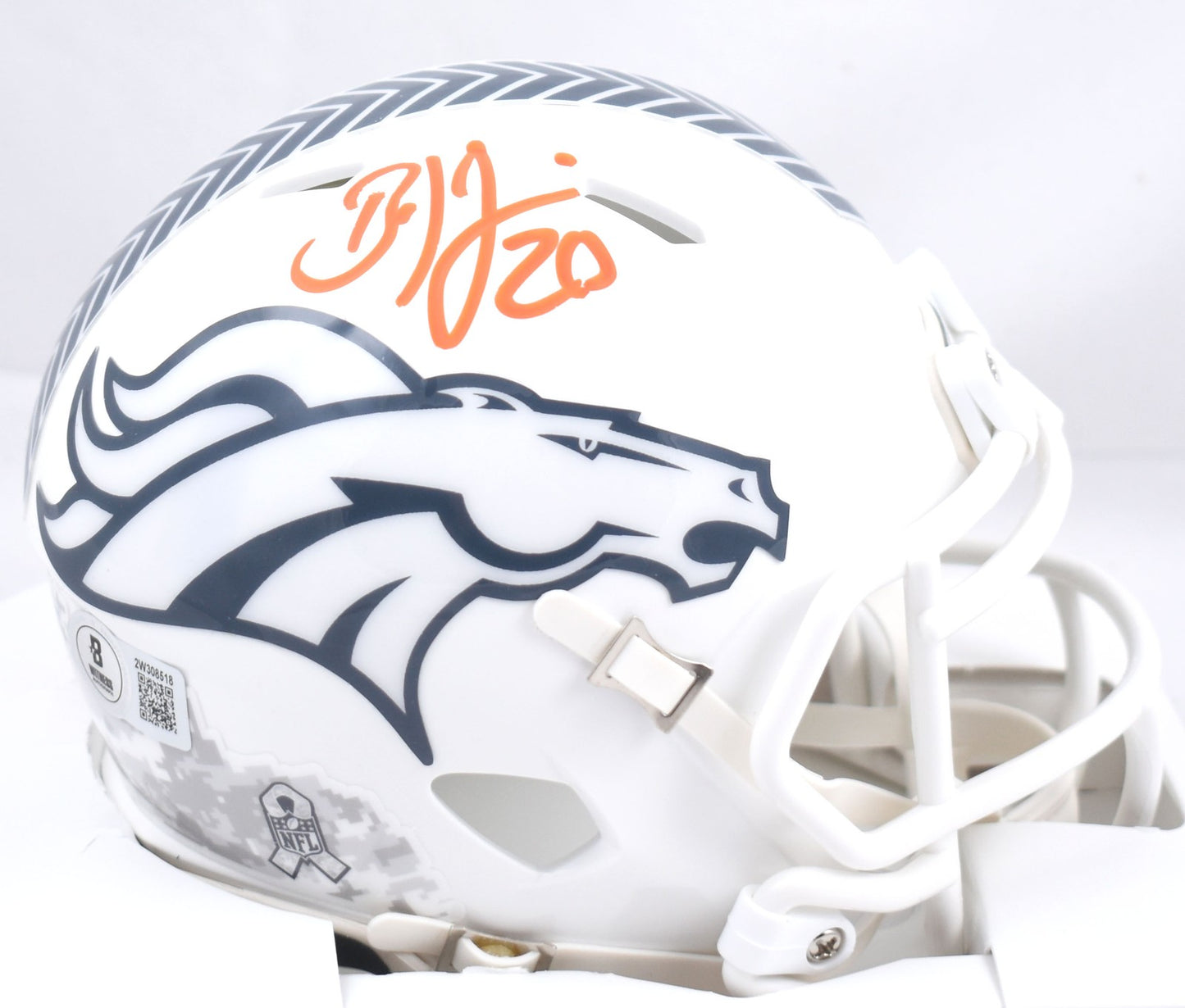 Brian Dawkins Autographed Denver Broncos 2024 Salute to Service Mini Helmet