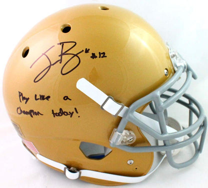 Ian Book Signed Notre Dame Full Size Schutt Authentic Helmet Inscribed