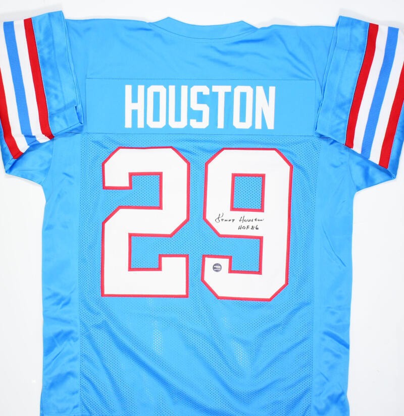 Kenny Houston Autographed Blue Pro Style Jersey with HOF Inscription