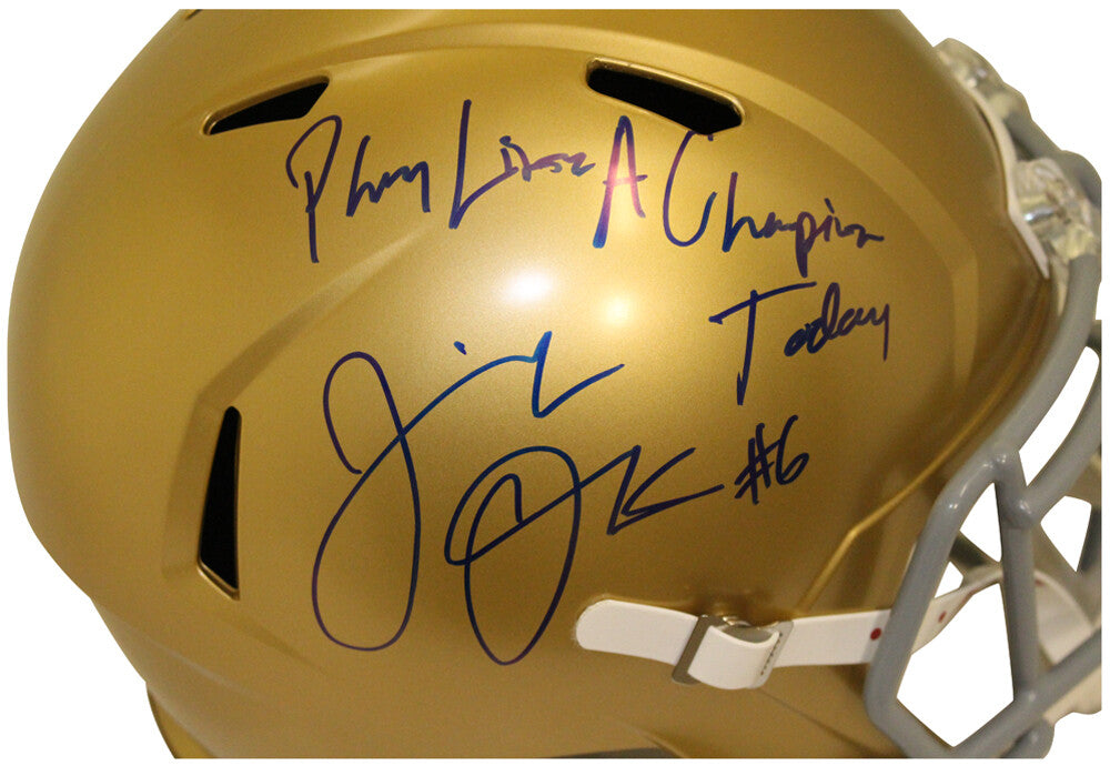 Jeremiah Owusu-Koramoah Signed Notre Dame Speed Full Size Helmet