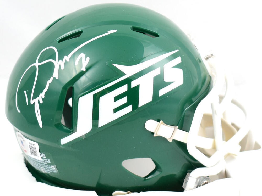 Boomer Esiason Signed New York Jets Throwback Speed Mini Helmet