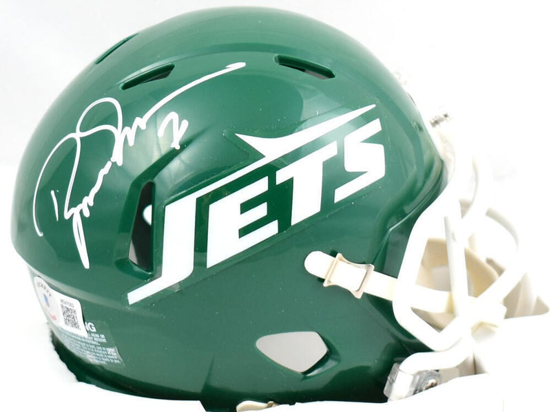 Boomer Esiason Signed New York Jets Throwback Speed Mini Helmet