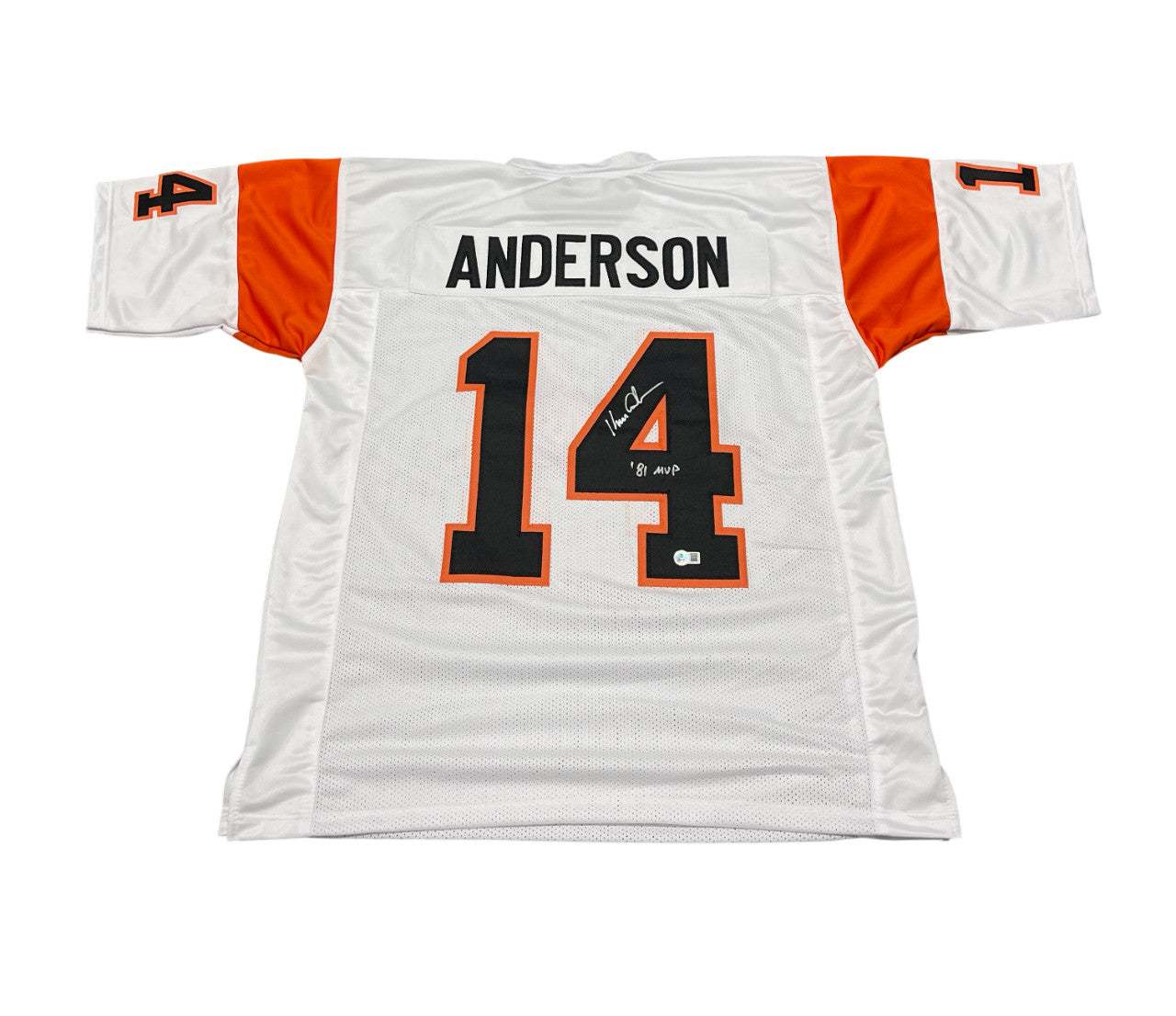 Ken Anderson Signed Cincinnati Bengals Custom Jersey "81 MVP" BAS Witness