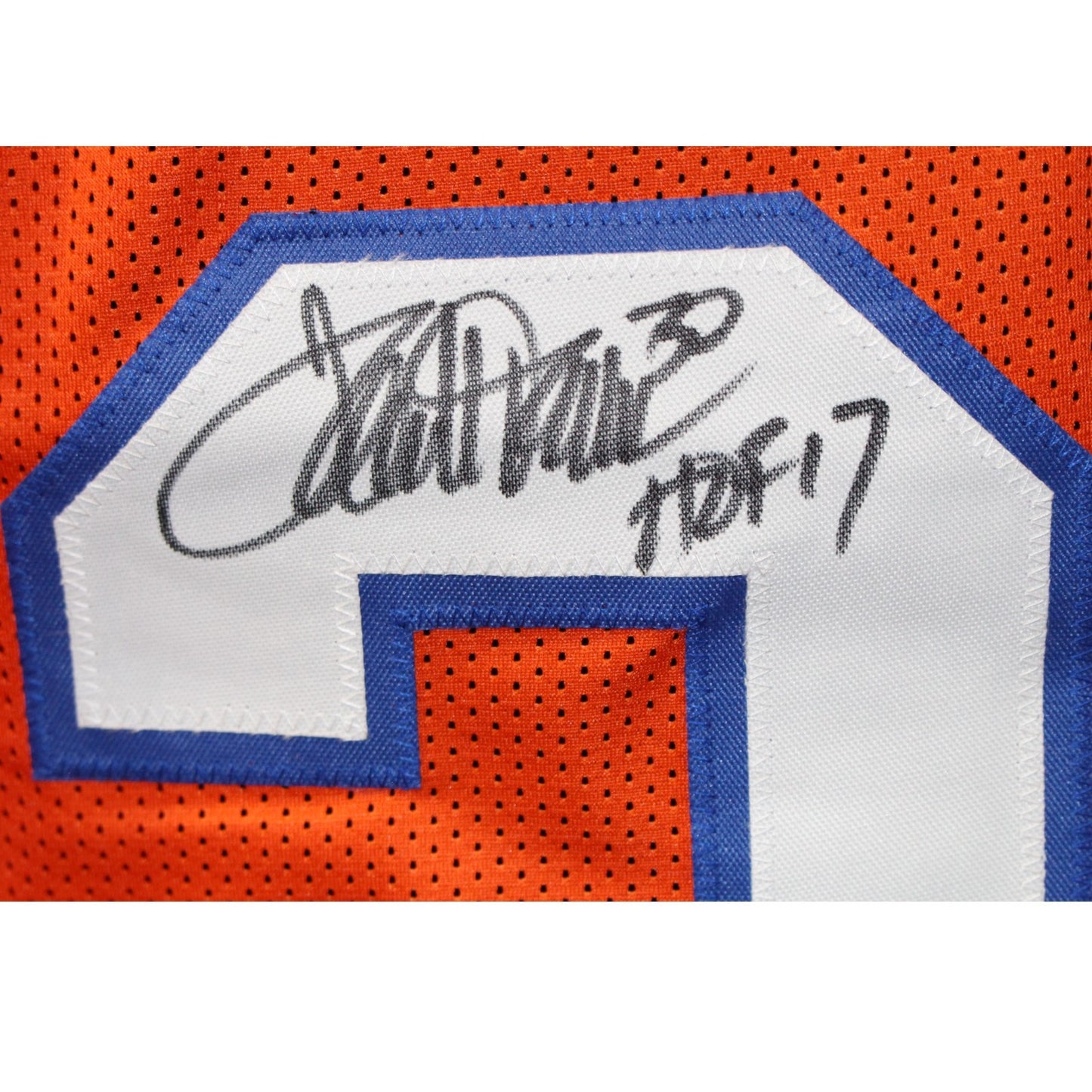 Terrell Davis Autographed Orange Pro Style Jersey (HOF Inscription)