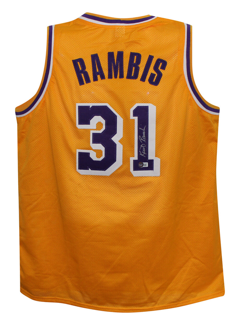 Kurt Rambis Signed Los Angeles Lakers Custom Yellow Jersey
