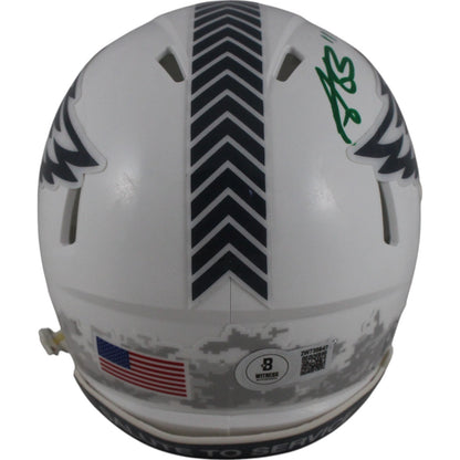 AJ Brown Signed Philadelphia Eagles 2024 Salute to Service Mini Helmet