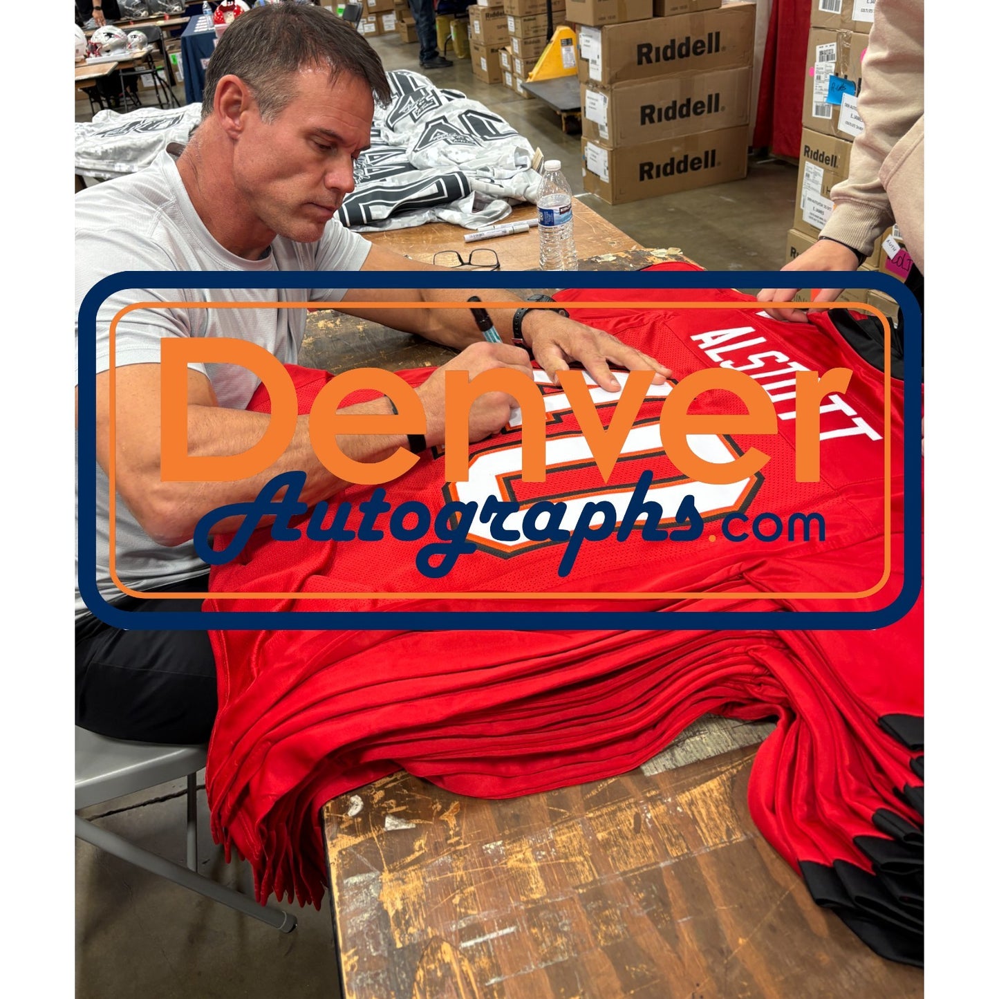 Mike Alstott Signed Red Pro Style Jersey with "A-Train" Inscription