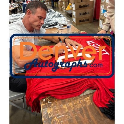 Mike Alstott Signed Red Pro Style Jersey with "A-Train" Inscription