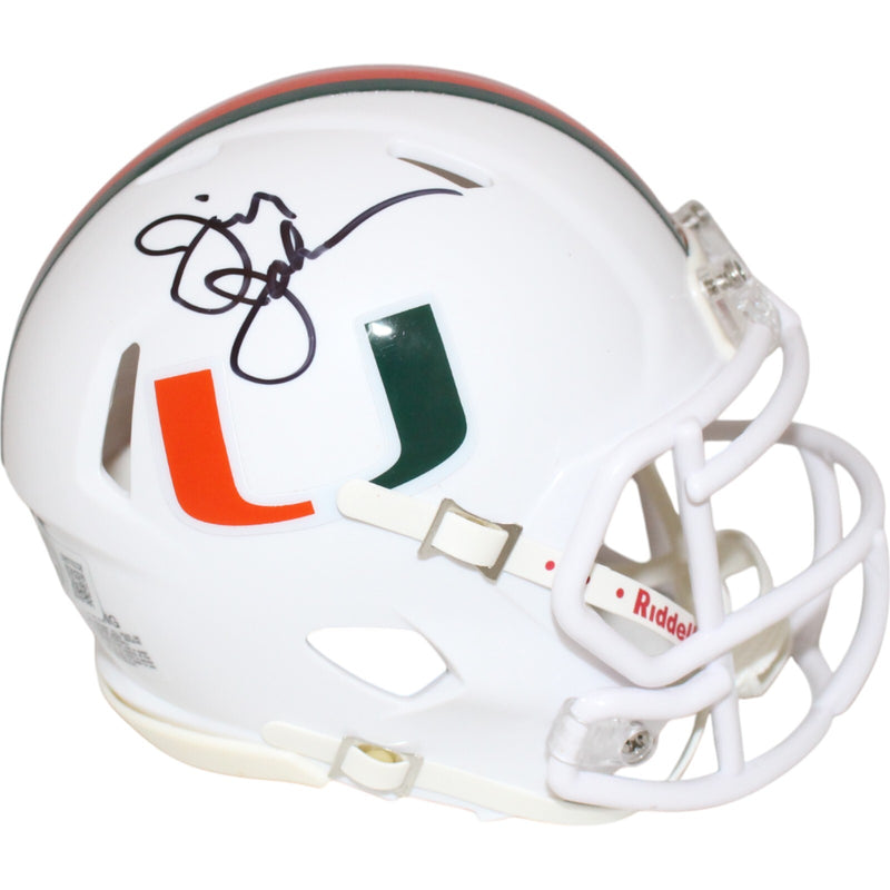 Jimmy Johnson Signed Miami Hurricanes Speed Mini Helmet (Beckett COA)