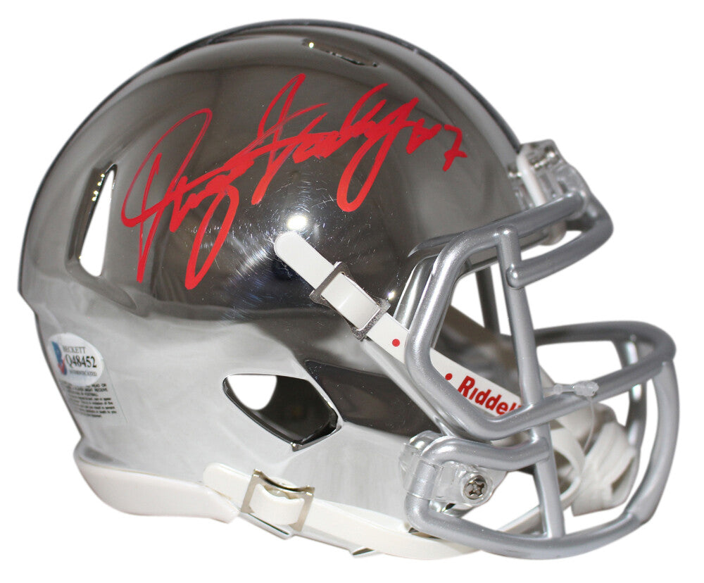 Dwayne Haskins Ohio State Buckeyes Autographed Chrome Mini Helmet