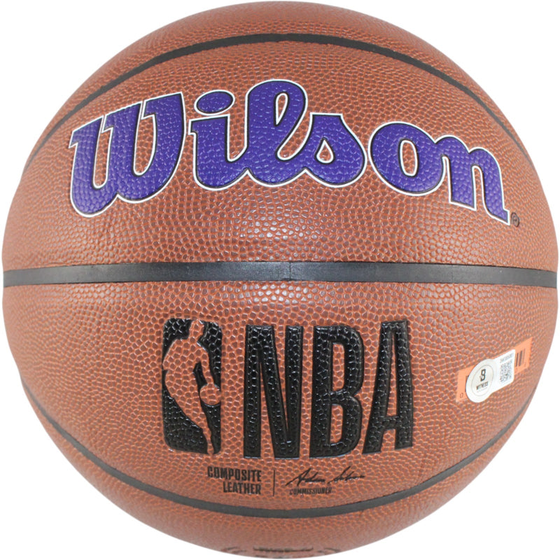 Magic Johnson Signed Los Angeles Lakers Wilson Logo Basketball Beckett BAS