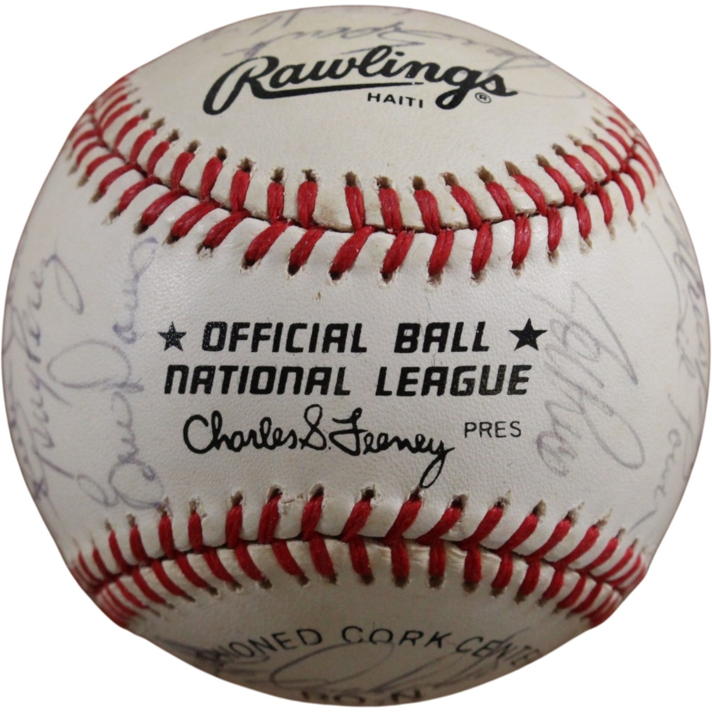 Cincinnati Reds 1984 Team Signed Baseball (27 Sigs) - Perez, Parker