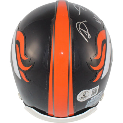 Shannon Sharpe Autographed Denver Broncos Throwback VSR4 Mini Helmet