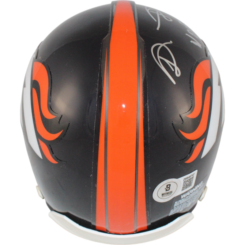 Shannon Sharpe Autographed Denver Broncos Throwback VSR4 Mini Helmet
