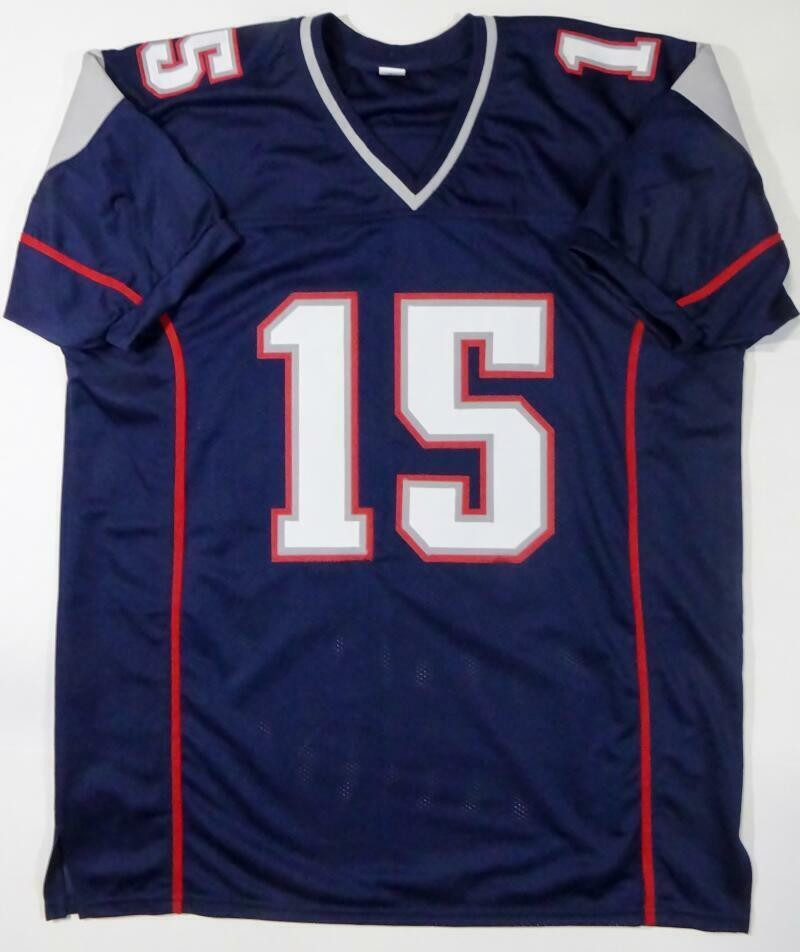 N'Keal Harry Signed Blue Custom Football Jersey