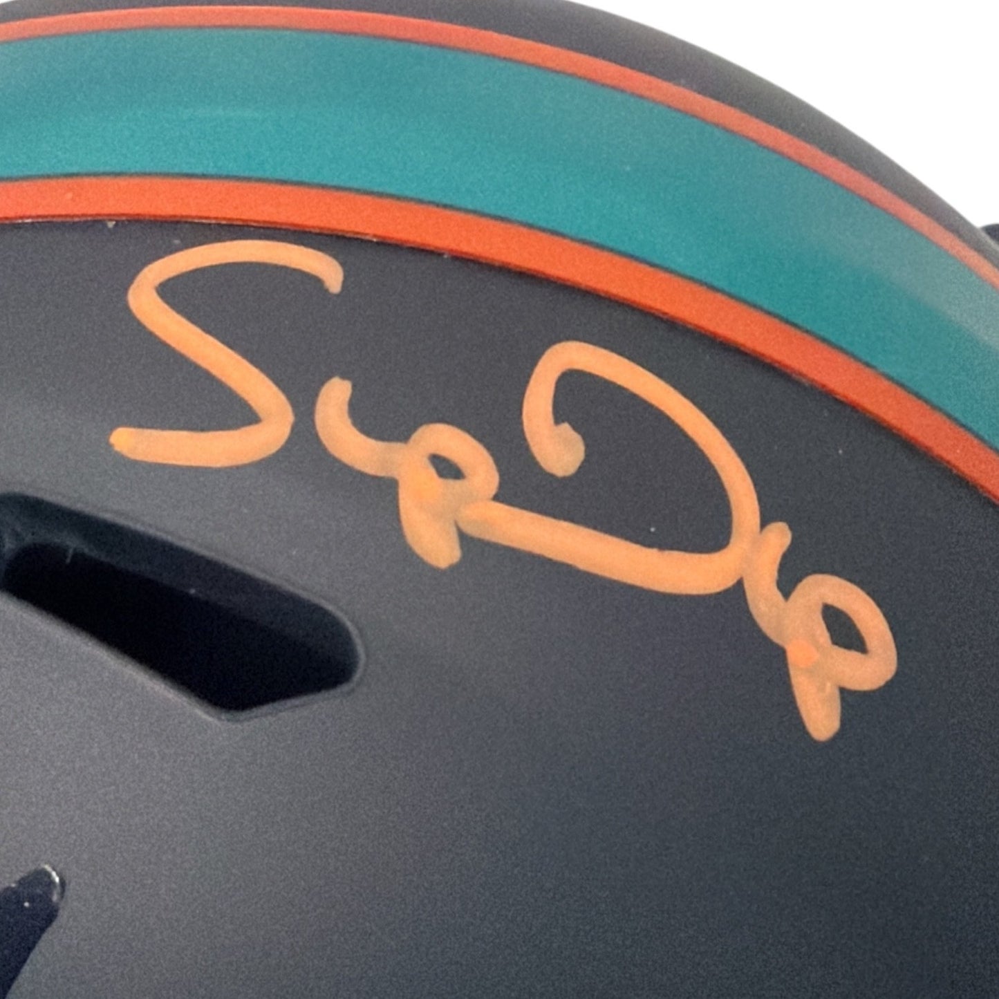 Mark Clayton & Mark Duper Signed Miami Dolphins Rivalries Mini Helmet