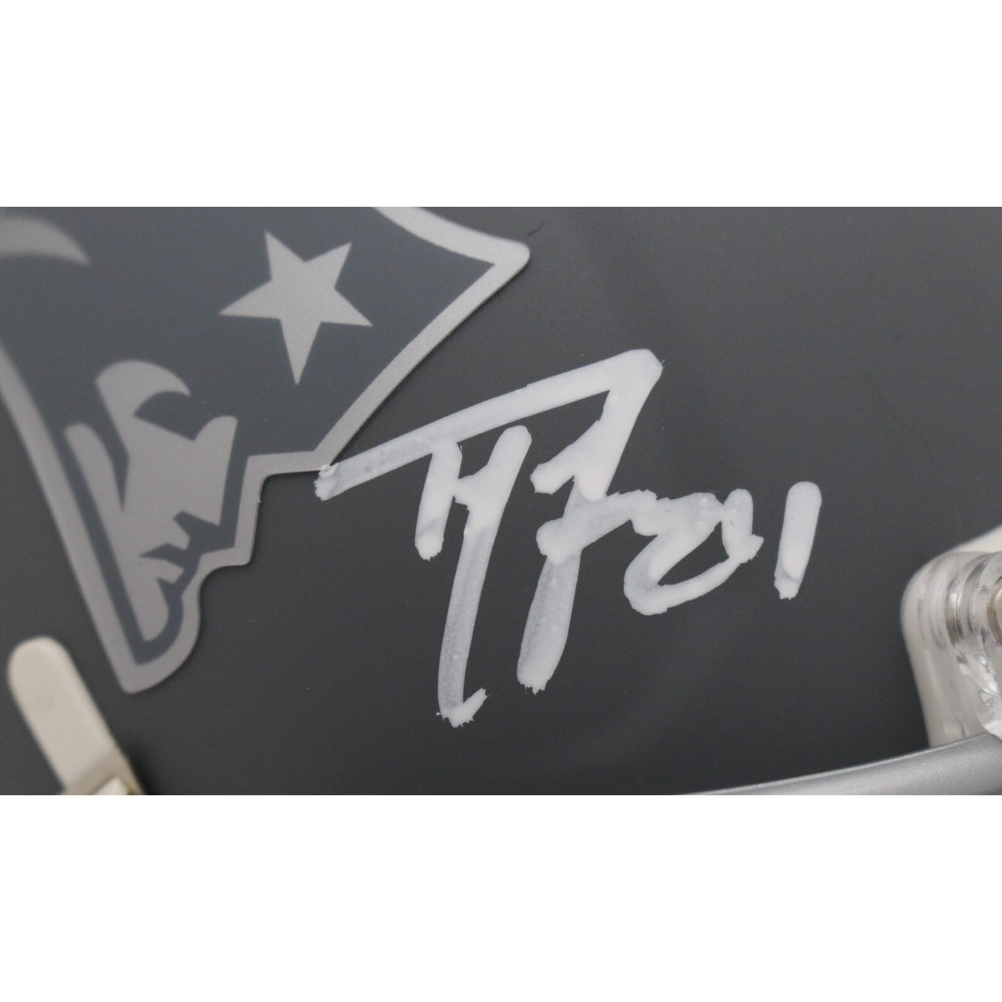 Ty Law New England Patriots Autographed Slate Mini Helmet