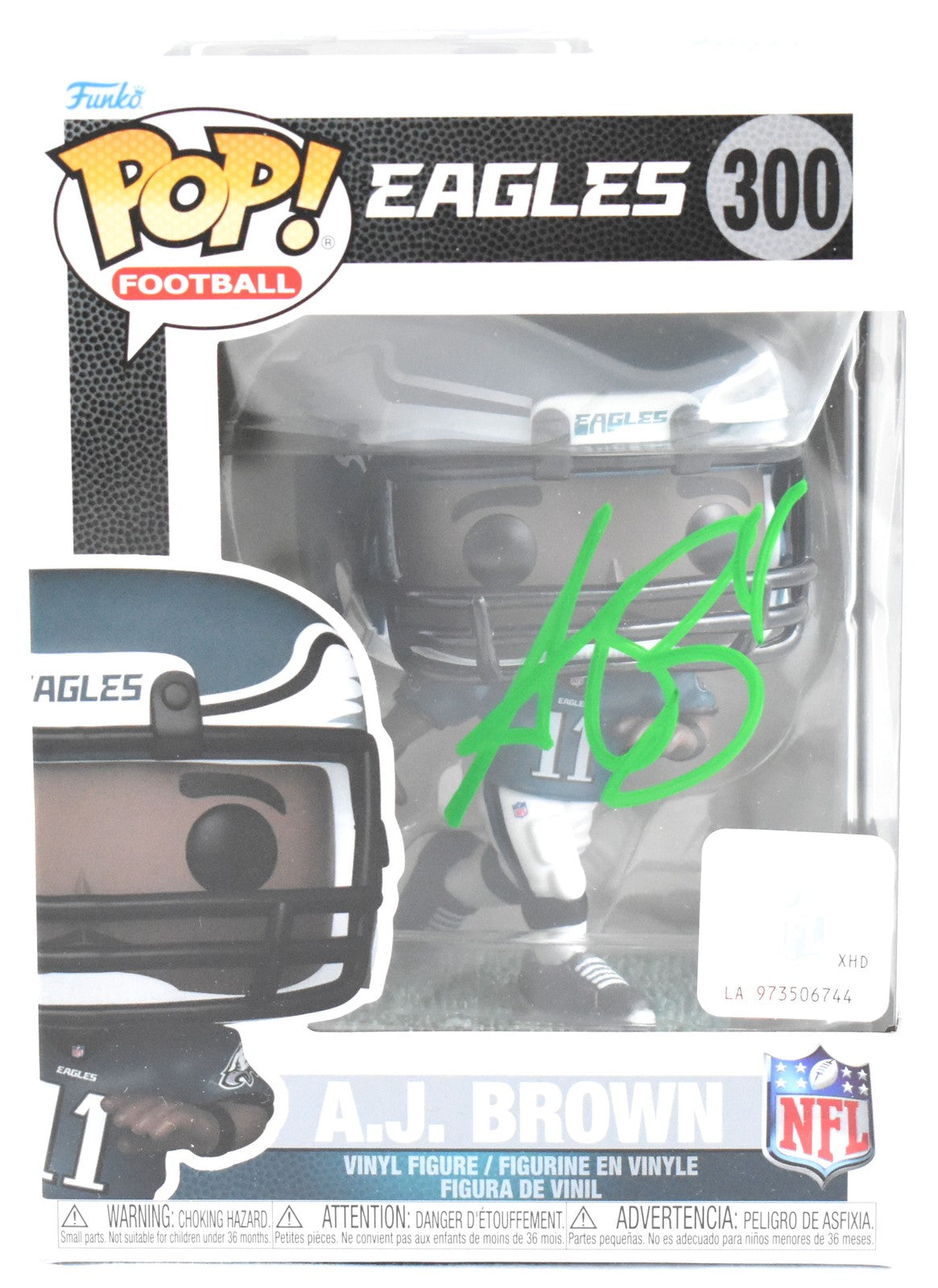 AJ Brown Autographed Philadelphia Eagles Funko Pop Figurine