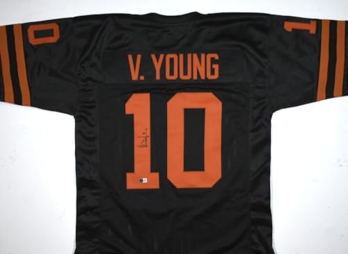 Vince Young Signed Black Texas College Style Custom Jersey