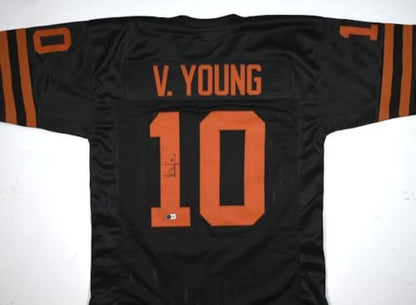 Vince Young Signed Black Texas College Style Custom Jersey