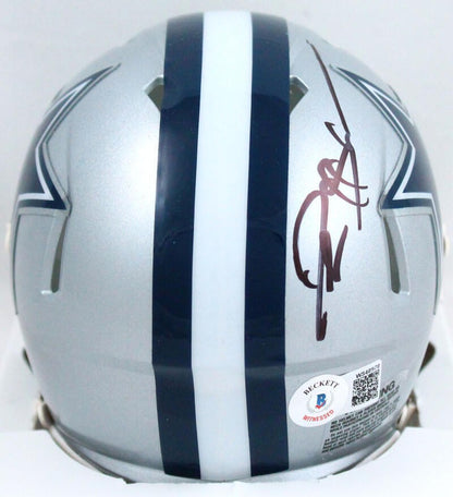 Deion Sanders Signed Dallas Cowboys Black Speed Mini Helmet
