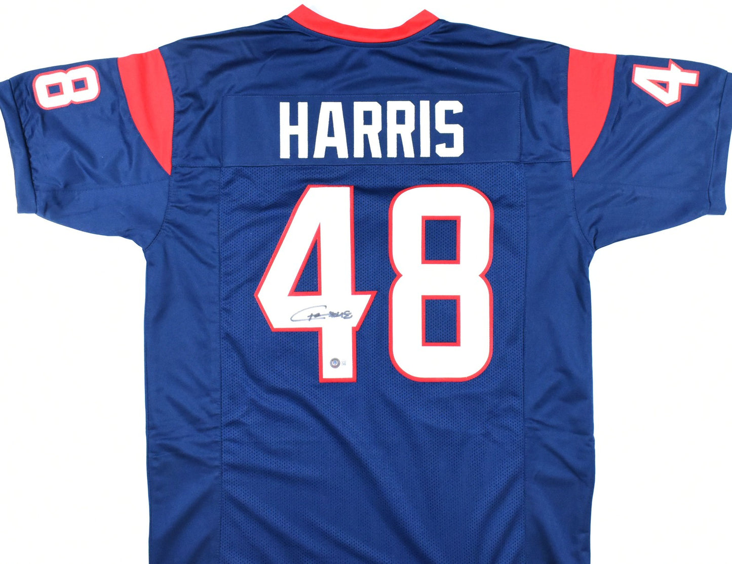 Christian Harris Autographed Houston Texans Blue Custom Jersey