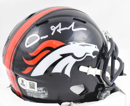 Dre Greenlaw Signed Denver Broncos Throwback Speed Mini Helmet