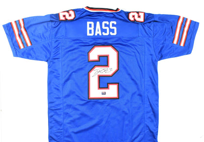 Tyler Bass Autographed Buffalo Bills Custom Blue Jersey
