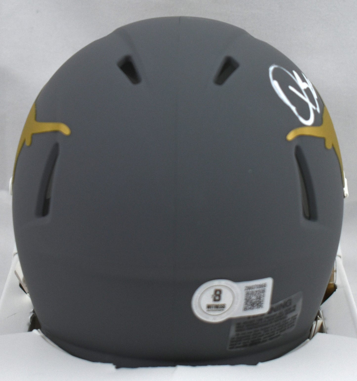 Quinn Ewers Signed Texas Longhorns Slate Speed Mini Helmet