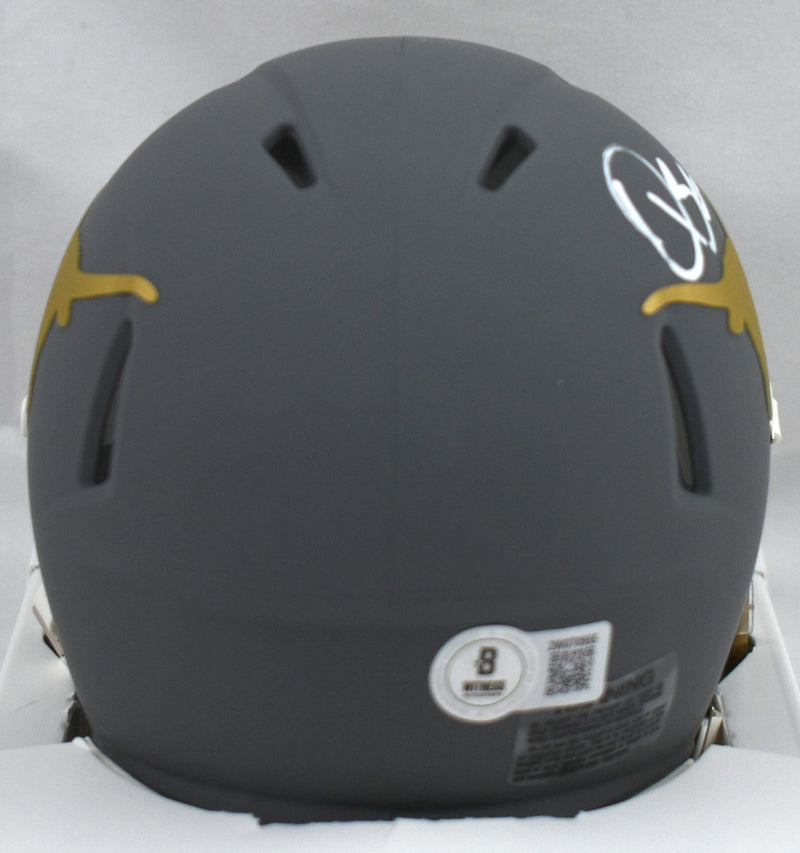 Quinn Ewers Signed Texas Longhorns Slate Speed Mini Helmet
