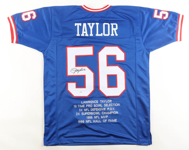 Lawrence Taylor Signed New York Giants Custom Stat Jersey (JSA)
