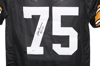 Joe Greene Signed Pittsburgh Steelers Custom Black Jersey HOF BAS
