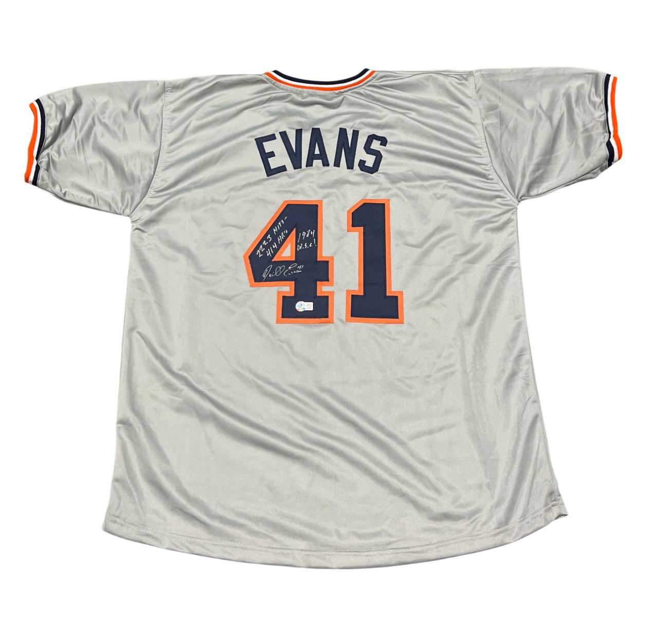 Darrell Evans Detroit Tigers Signed Custom Jersey (3 Inscriptions) BAS