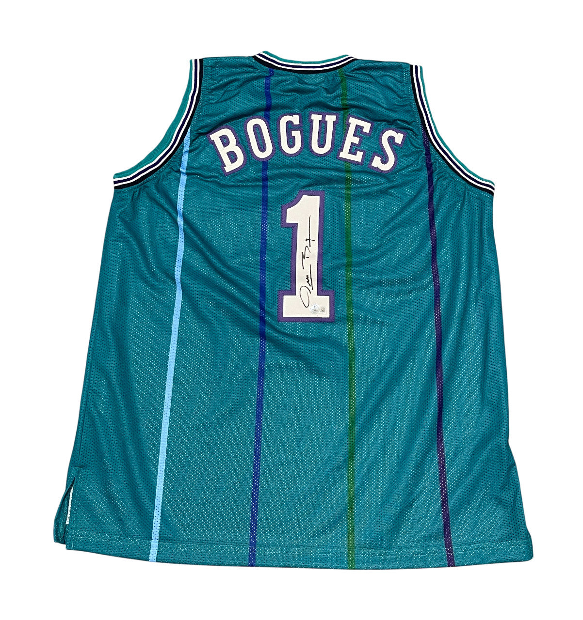 Muggsy Bogues Signed Charlotte Hornets Custom Teal Jersey (Beckett COA)