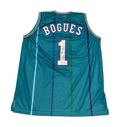 Muggsy Bogues Signed Charlotte Hornets Custom Teal Jersey (Beckett COA)