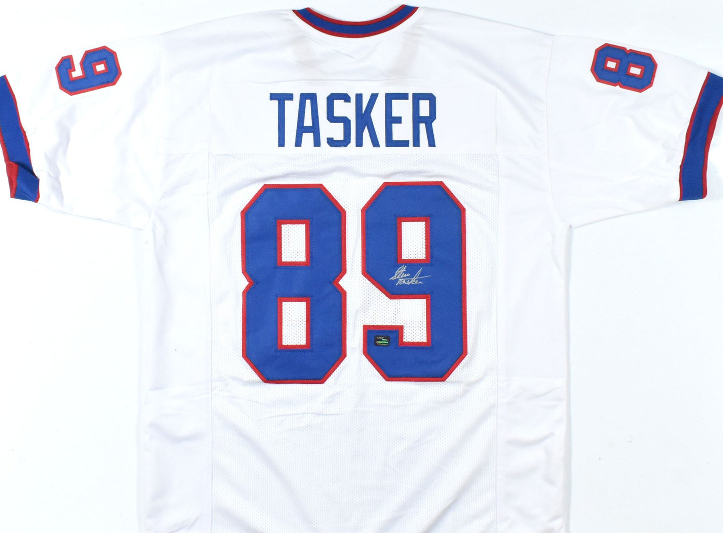 Steve Tasker Autographed Buffalo Bills White Custom Jersey