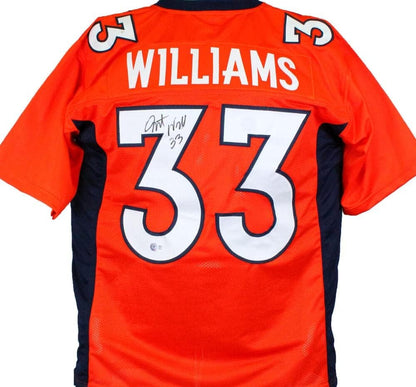 Javonte Williams Signed Denver Broncos Custom Orange Jersey