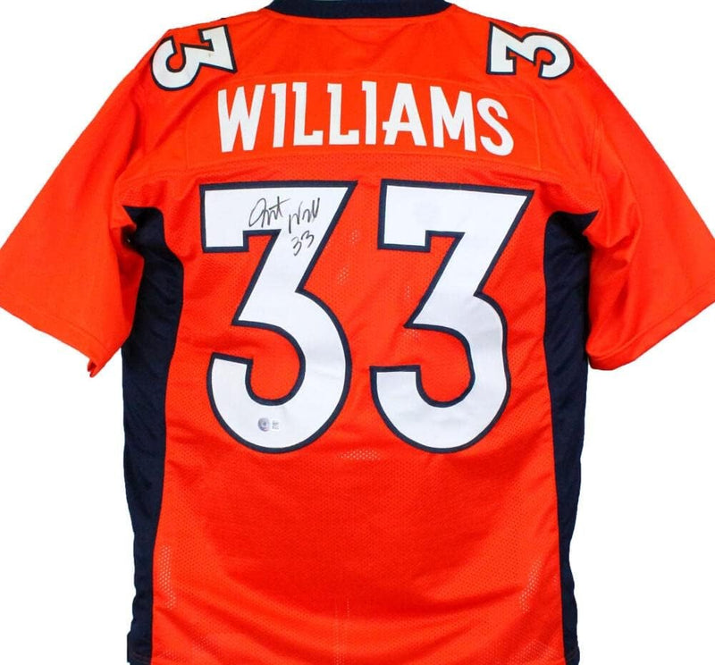Javonte Williams Signed Denver Broncos Custom Orange Jersey