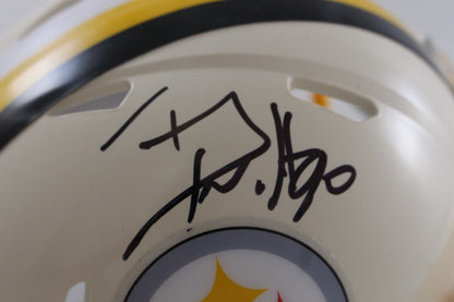 TJ Watt Autographed Pittsburgh Steelers Retro Mini Helmet (Beckett Witness)