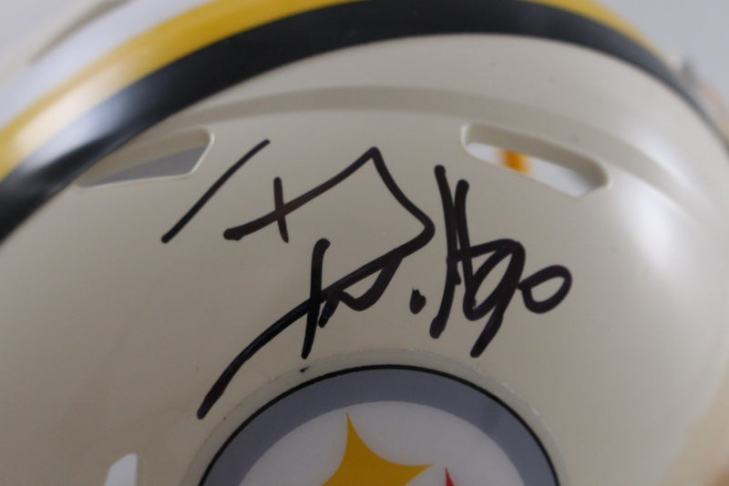 TJ Watt Autographed Pittsburgh Steelers Retro Mini Helmet (Beckett Witness)
