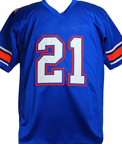 Fred Taylor Signed Florida Gators Style Blue Custom Jersey - 96 Nat'l