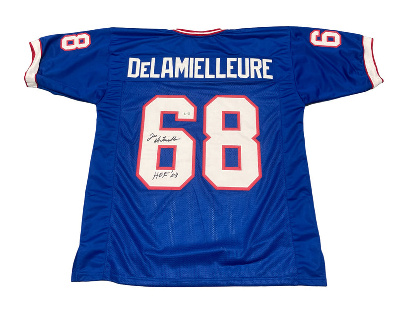 Joe DeLamielleure Signed Buffalo Bills Custom Jersey (HOF 03)