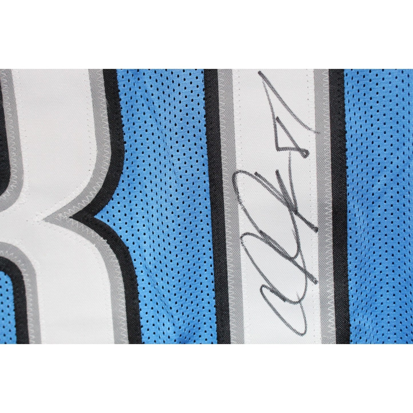 Calvin Johnson Autographed Pro Style Blue Jersey (Beckett COA)