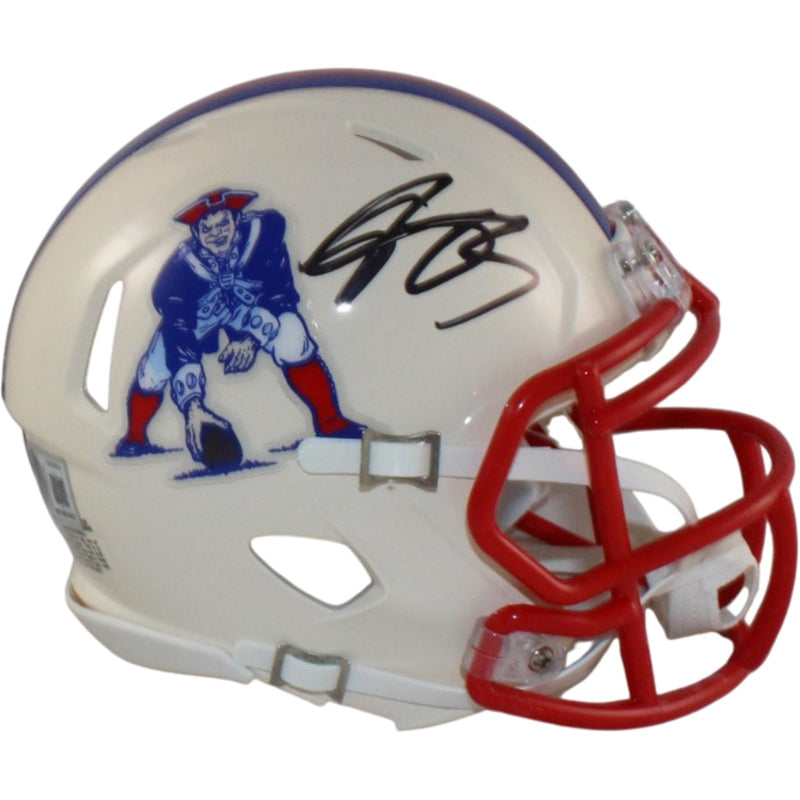 AJ Brown Signed New England Patriots Retro Mini Helmet