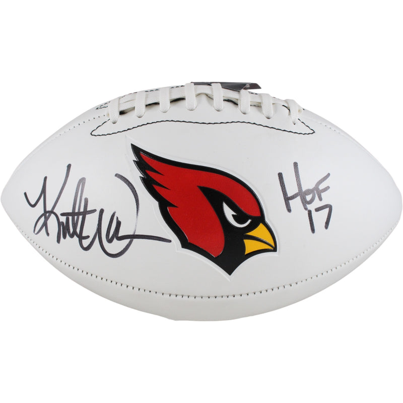 Kurt Warner Autographed Arizona Cardinals Logo Football (HOF Inscription)