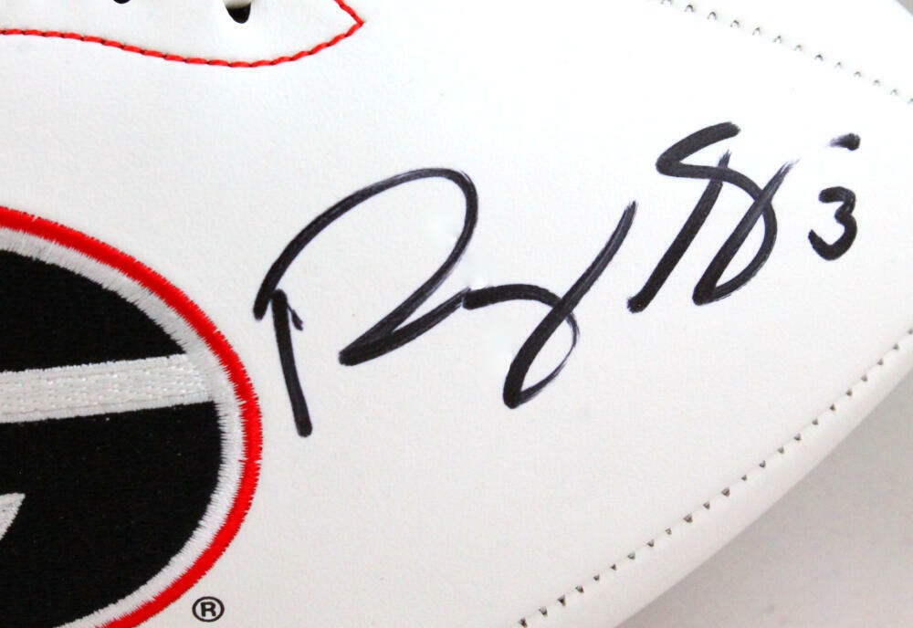 Roquan Smith & Sony Michel Signed Georgia Bulldogs Logo Football