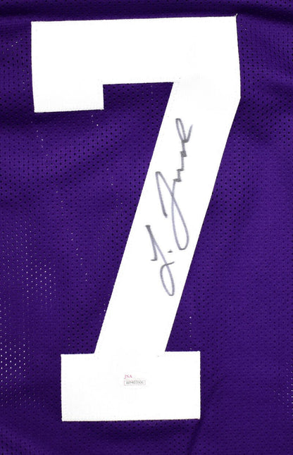 Leonard Fournette Autographed Purple Custom College Jersey