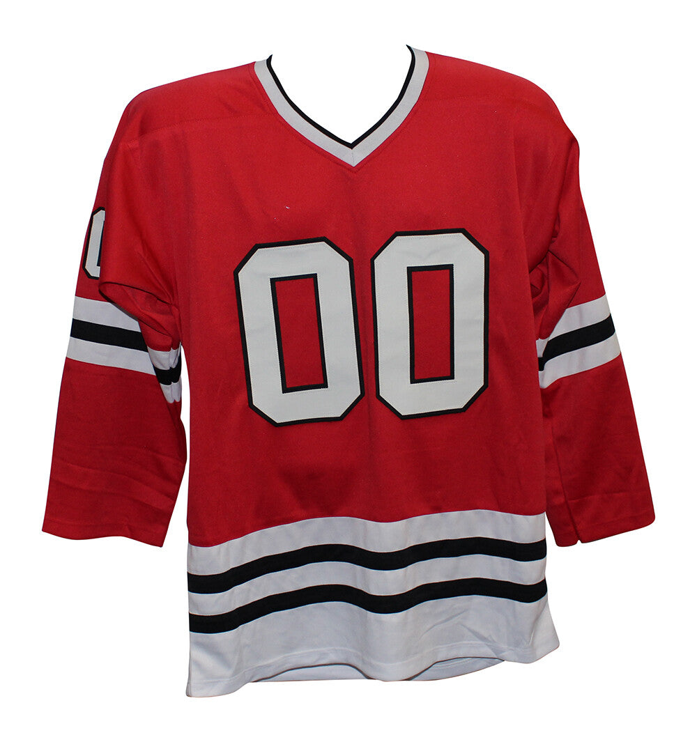 Chevy Chase Signed Chicago Blackhawks Style Red Pro Jersey BAS